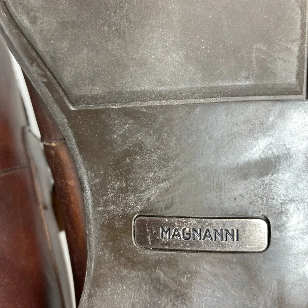 MAGNANNI Men's Brown Leather LINO Loafers Shoes 15061 Size 9.5 M‎ Made in Spain